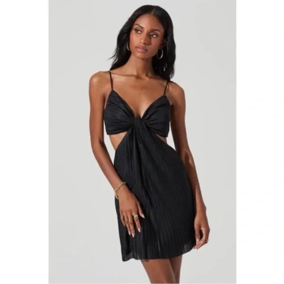 black plisse mini dress Never Fully Dressed Plisse Mini Tilly Dress Colour : Black, Size : SMALL main image 0